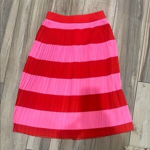 Red and Pink Pleated Skirt